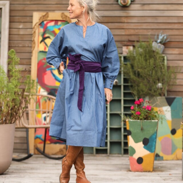 Quintessence - Robe Orlane - jean de coton bleu