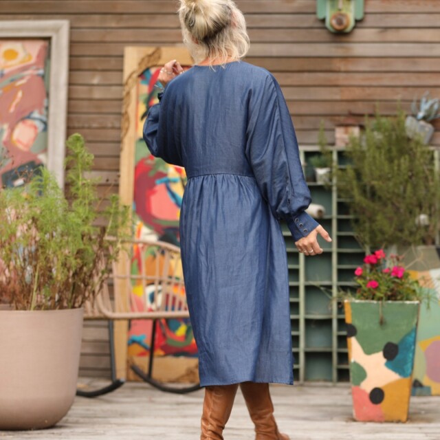 Quintessence - Robe Orlane - lyocell denim bleu