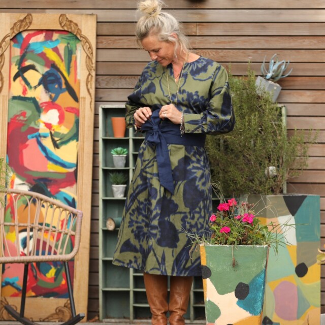 Quintessence - Robe Orlane - satin de coton Ondée botanique