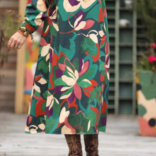 Quintessence - Robe Pensée - Satin de coton Couleurs de saison