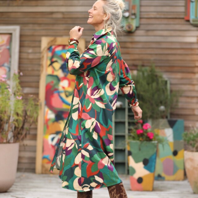 Quintessence - Robe Pensée - Satin de coton Couleurs de saison