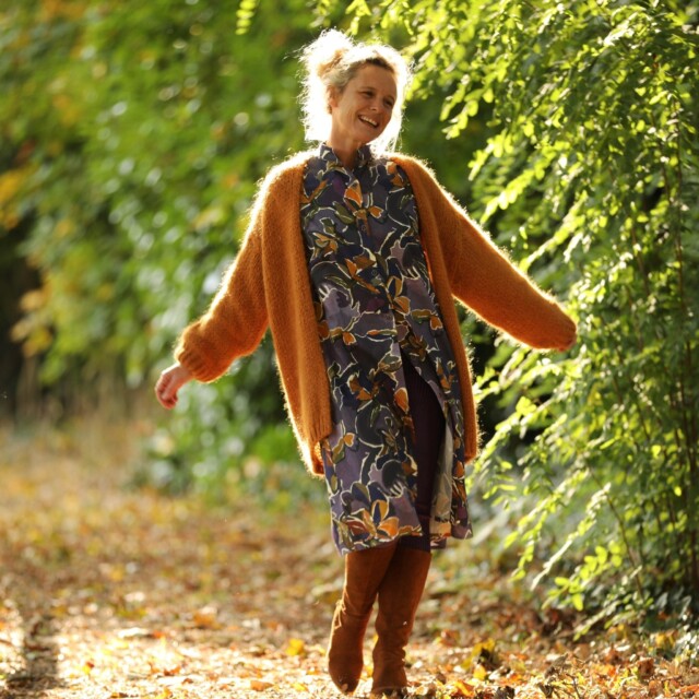 Quintessence - Robe Yuna - satin de coton Bois de Myrte