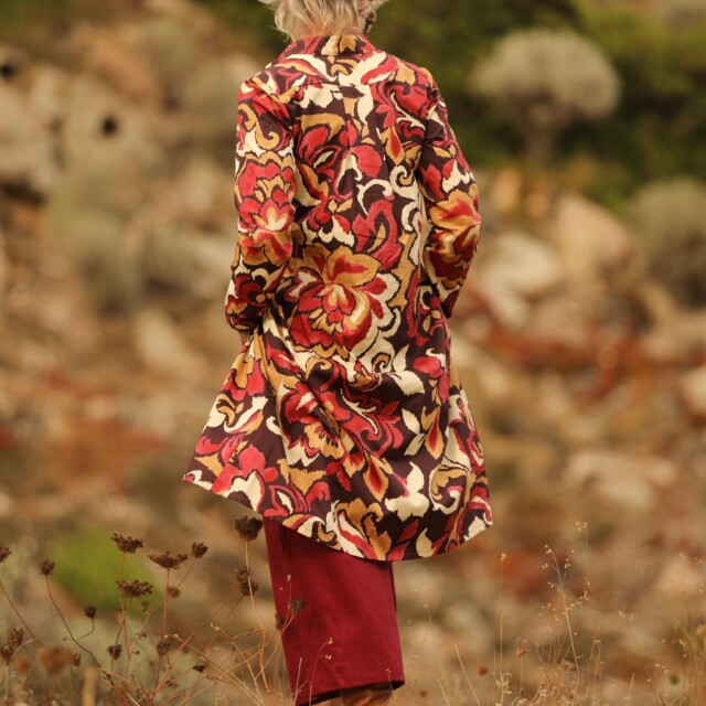 Quintessence - Robe Yuna -  satin de coton Éclat Grenat