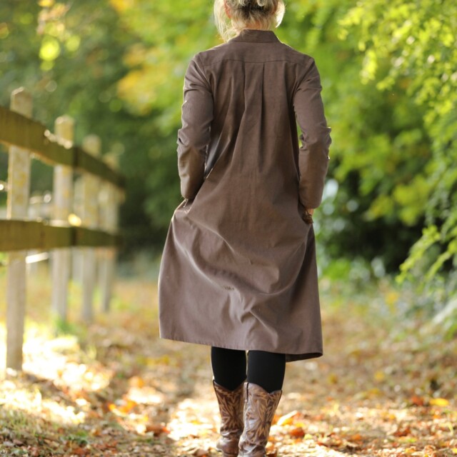 Quintessence - Robe Yuna - Velours milleraies moka