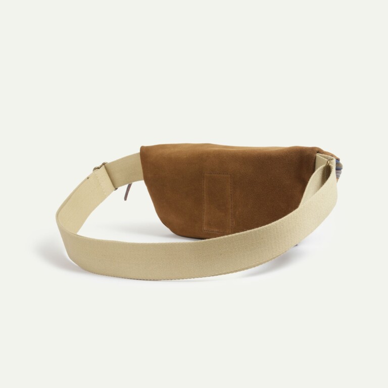 Bleu De Chauffe - Sac Banane New Beat / Cuir Velours - Marron Noisette