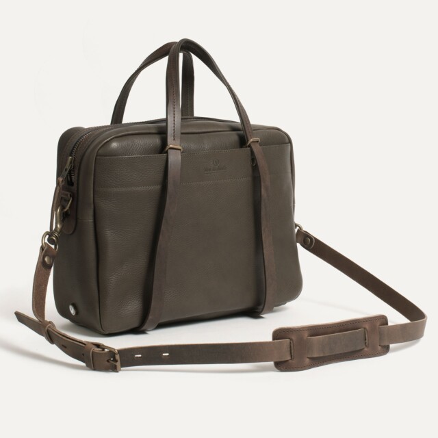 Bleu De Chauffe - Sac business Report - Marron kaki (Smog)