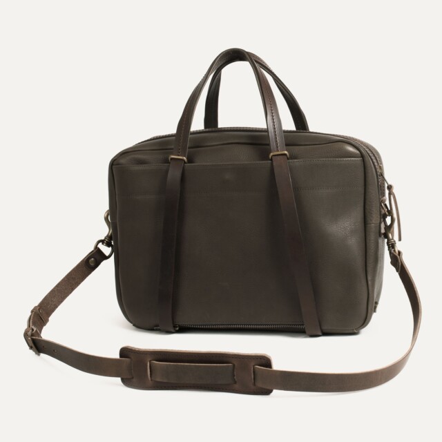 Bleu De Chauffe - Sac business Report - Marron kaki (Smog)