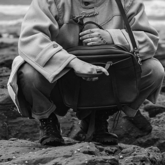 Bleu De Chauffe - Sac business Report - Marron kaki (Smog)