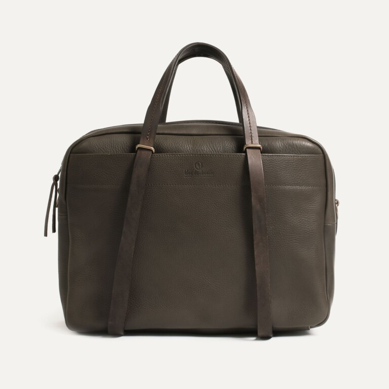 Bleu De Chauffe - Sac business Report - Marron kaki (Smog)