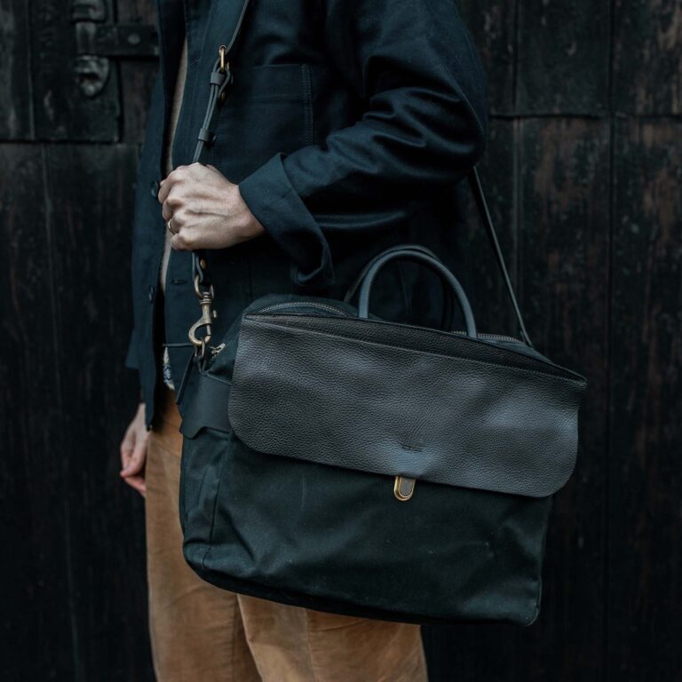 Bleu De Chauffe - Sac business Zeppo - Noir Waxé