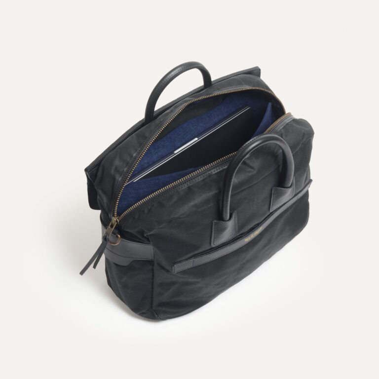 Bleu De Chauffe - Sac business Zeppo - Noir Waxé