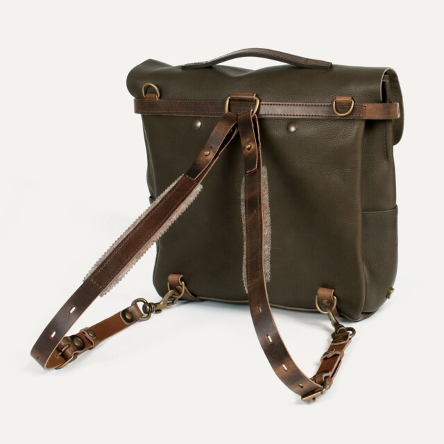 Bleu De Chauffe - Sac Postier Eclair L - Marron Kaki (Smog)