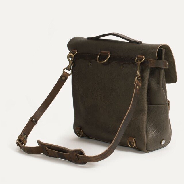 Bleu De Chauffe - Sac Postier Eclair L - Marron Kaki (Smog)