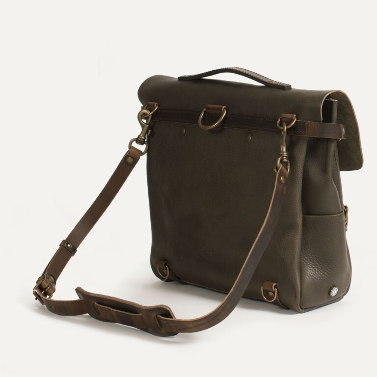 Bleu De Chauffe - Sac Postier Eclair L - Marron Kaki (Smog)