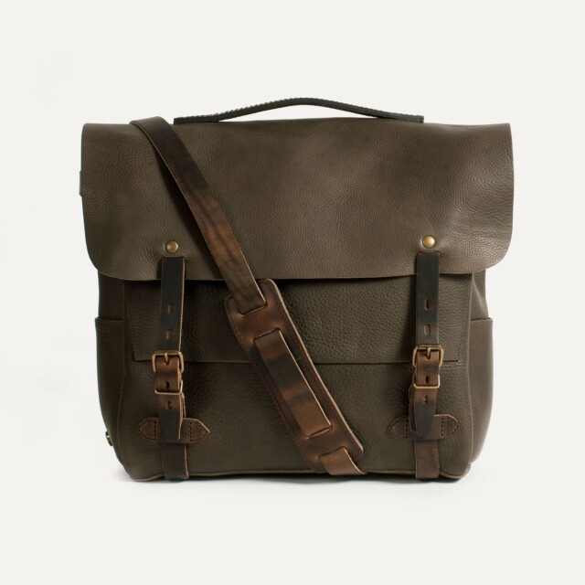Bleu De Chauffe - Sac Postier Eclair L - Marron Kaki (Smog)