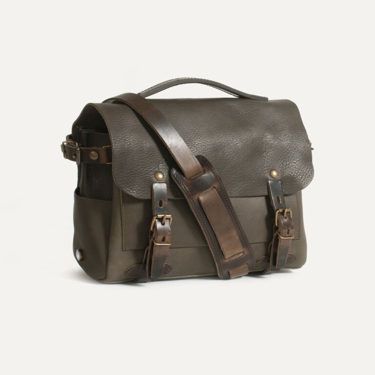 Bleu De Chauffe - Sac Postier Eclair S - Marron Kaki (Smog)