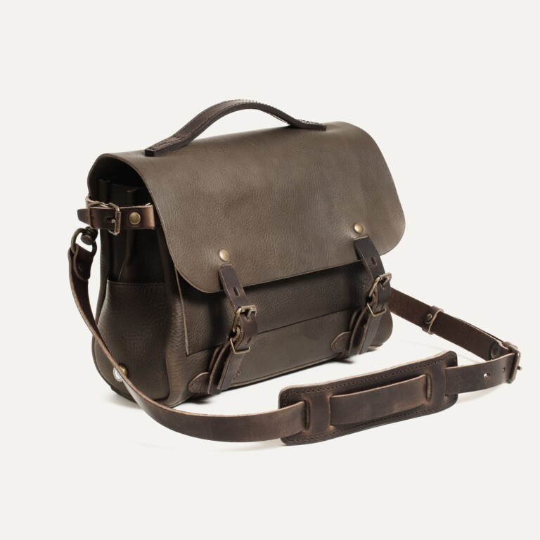 Bleu De Chauffe - Sac Postier Eclair S - Marron Kaki (Smog)