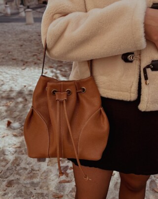 Maison Rottier - Sac Seau en Cuir Camel  Ophélia