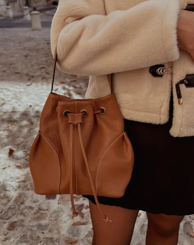 Maison Rottier - Sac Seau en Cuir Camel – Ophélia