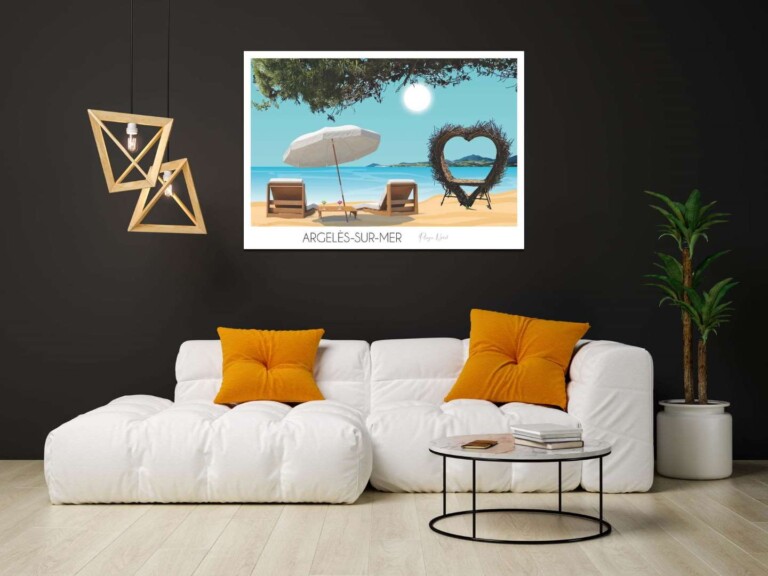 Foliove - Affiche Cœur Argelès-sur-Mer plage