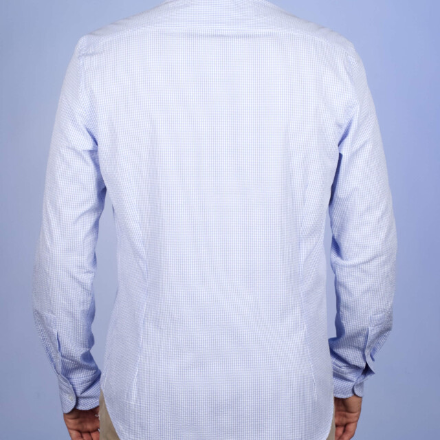 La Chemise Française - Chemise Seersucker Bleu - Col Souple