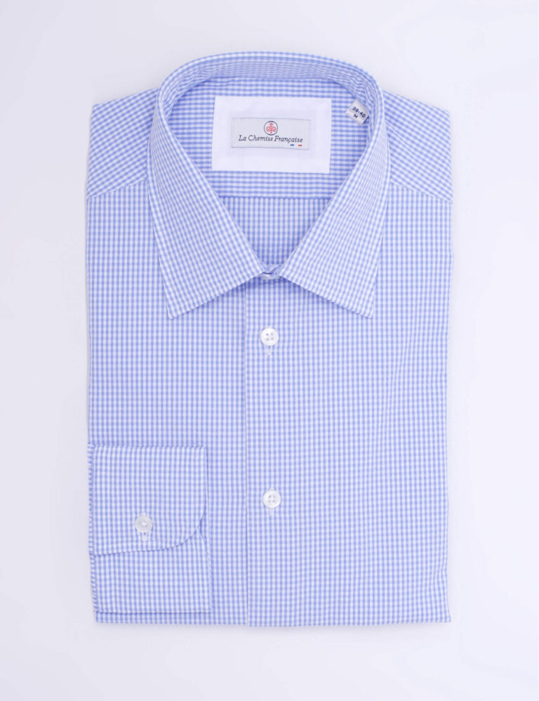 La Chemise Française - Chemise Seersucker Bleu - Col Souple