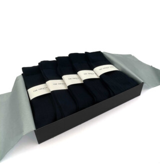 THE FRENCH GAME - Semainier de chaussettes made in France en fil d’écosse bleu marine