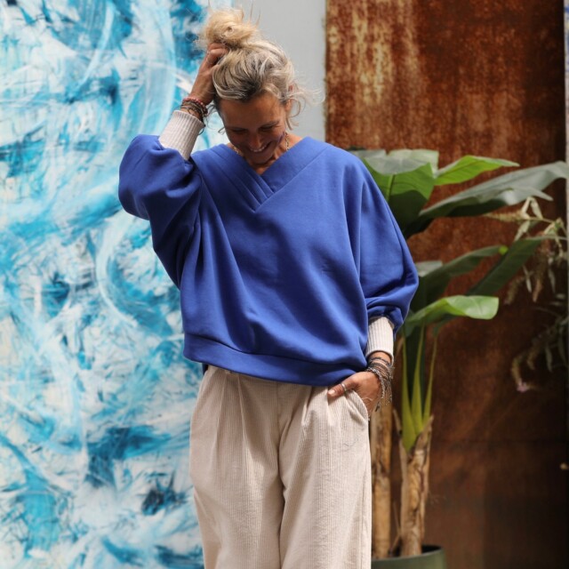 Quintessence - Sweat Ferdinand - bleu majorelle - version courte