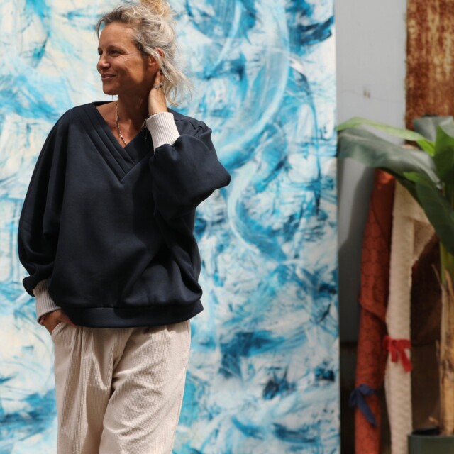 Quintessence - Sweat Ferdinand - bleu marine - version courte