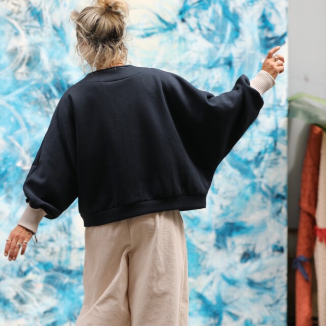 Quintessence - Sweat Ferdinand - bleu marine - version courte