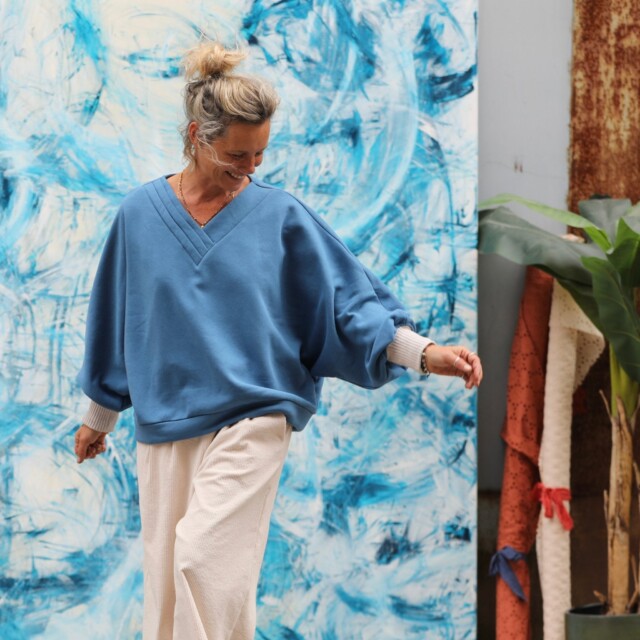 Quintessence - Sweat Ferdinand - bleu officier - version courte
