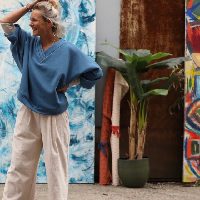 Quintessence - Sweat Ferdinand - bleu officier - version courte