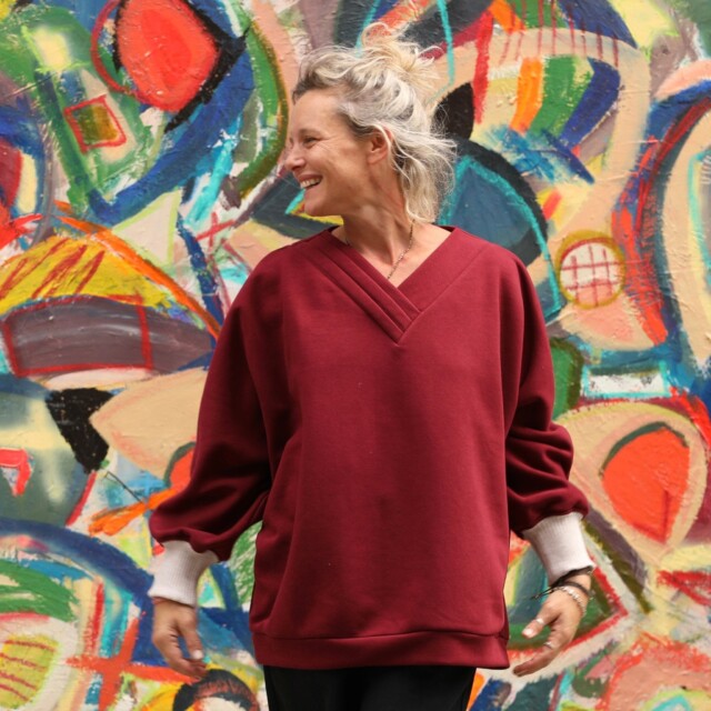 Quintessence - Sweat Ferdinand - cerise noire - version longue