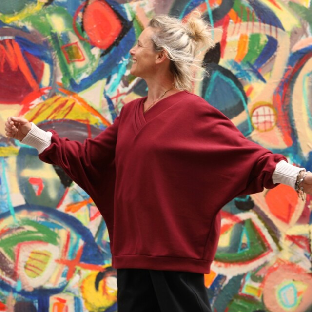 Quintessence - Sweat Ferdinand - cerise noire - version longue