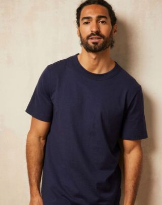 Maison Lemahieu - T-shirt épais en coton bio – Marine – Homme