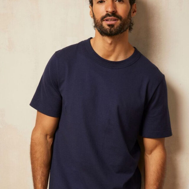Lemahieu - T-shirt épais en coton bio - Bleu Minuit - Homme