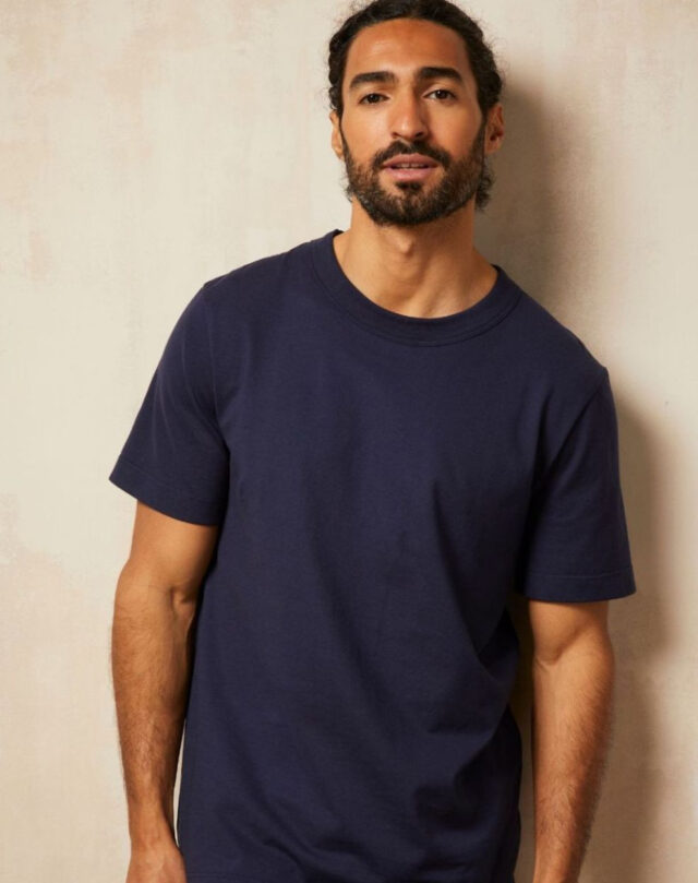 Lemahieu - T-shirt épais en coton bio - Bleu Minuit - Homme