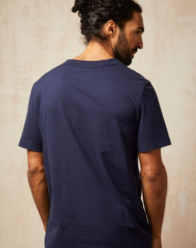 Lemahieu - T-shirt épais en coton bio - Bleu Minuit - Homme