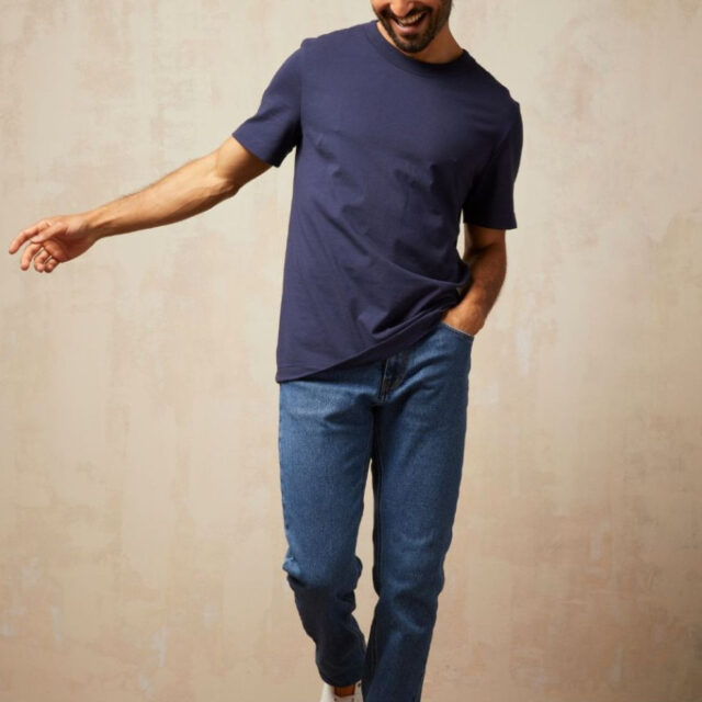 Lemahieu - T-shirt épais en coton bio - Bleu Minuit - Homme