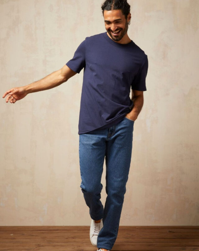 Lemahieu - T-shirt épais en coton bio - Bleu Minuit - Homme