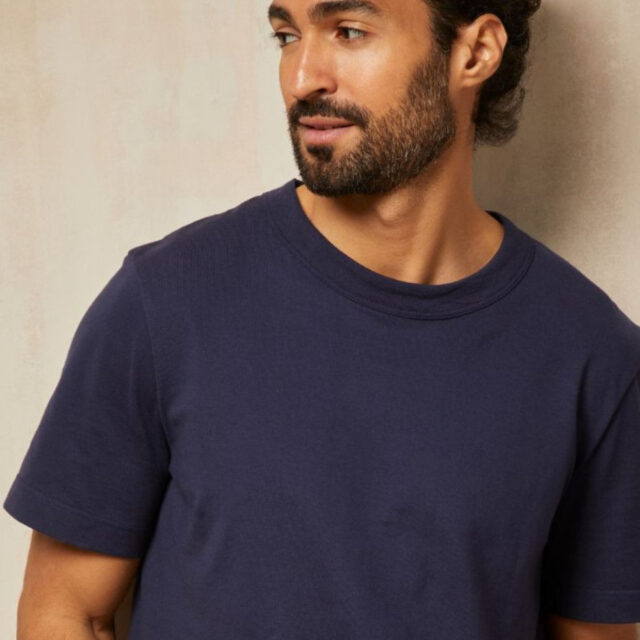 Lemahieu - T-shirt épais en coton bio - Bleu Minuit - Homme