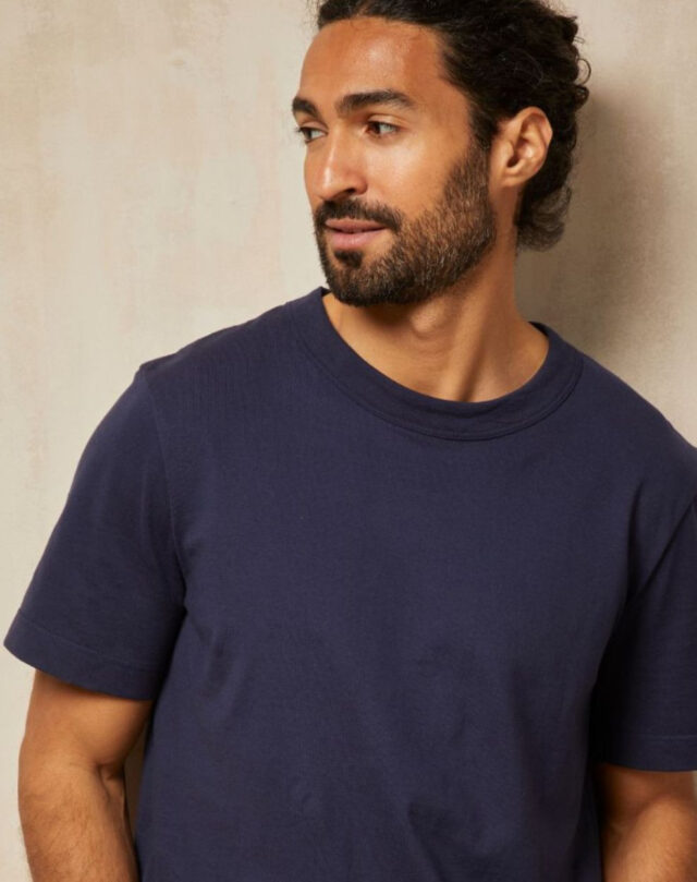 Lemahieu - T-shirt épais en coton bio - Bleu Minuit - Homme