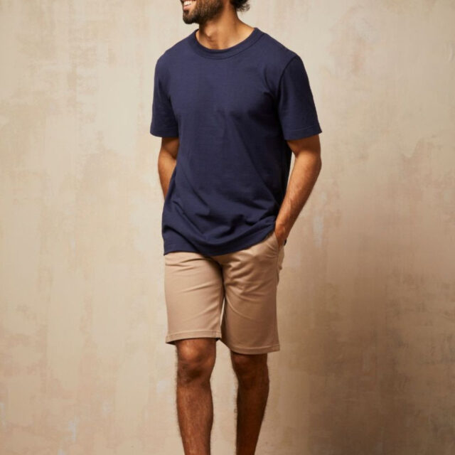 Lemahieu - T-shirt épais en coton bio - Bleu Minuit - Homme