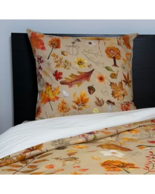 Blanc de Gérardmer - Taie doreiller en Percale imprimée Thanksgiving 65x65cm