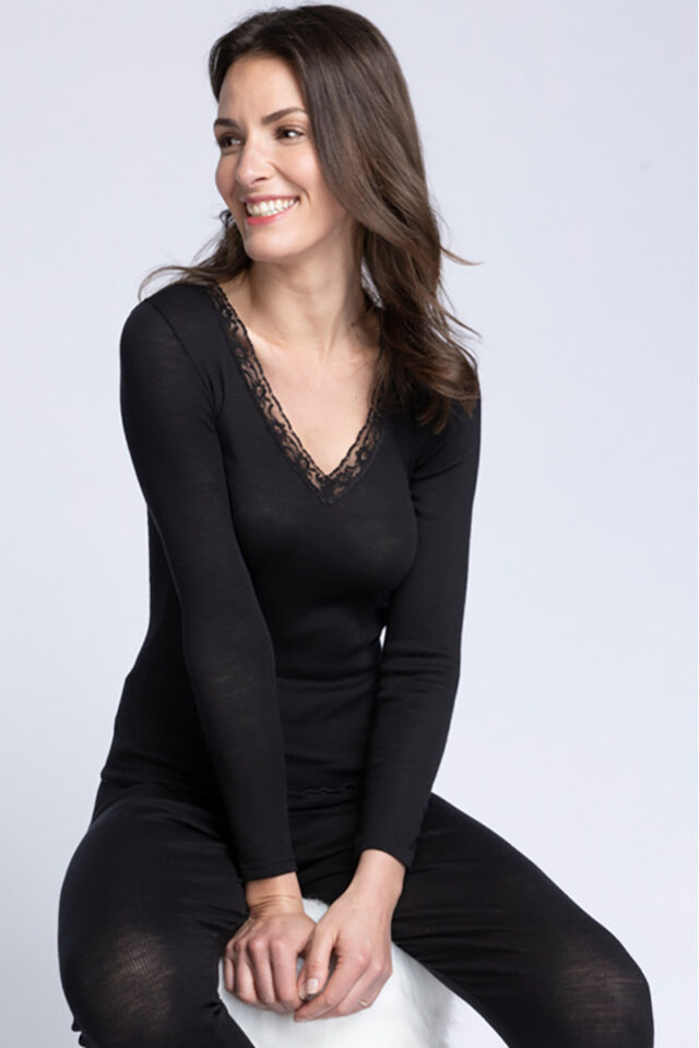 Maison Solfin - Tee-shirt manches longues fine broderie Made in France| B.Solfin