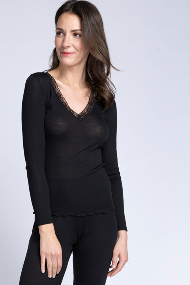 Maison Solfin - Tee-shirt manches longues fine broderie Made in France| B.Solfin