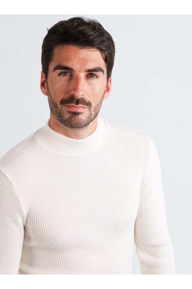 Maison Solfin - Tee-shirt en laine mérinos épais col cheminée Made in France| B.Solfin