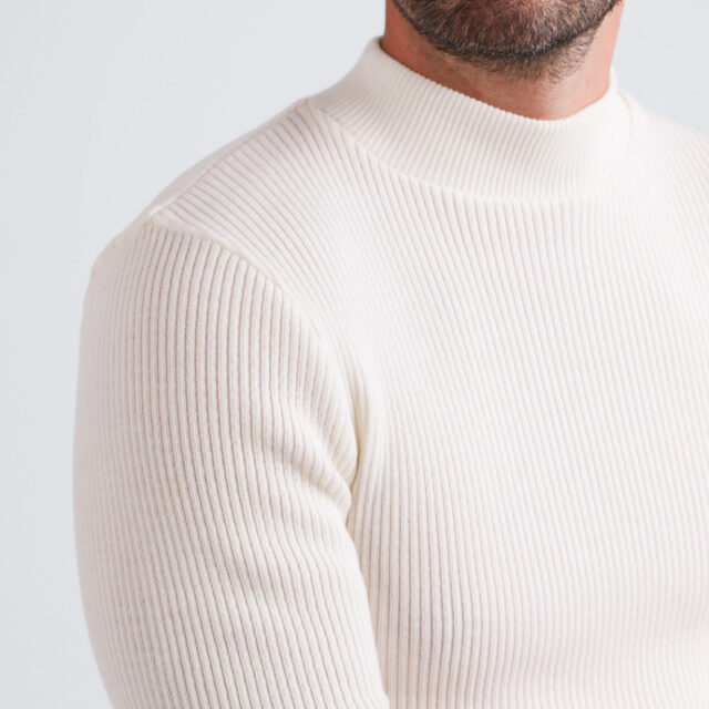 Maison Solfin - Tee-shirt en laine mérinos épais col cheminée Made in France| B.Solfin