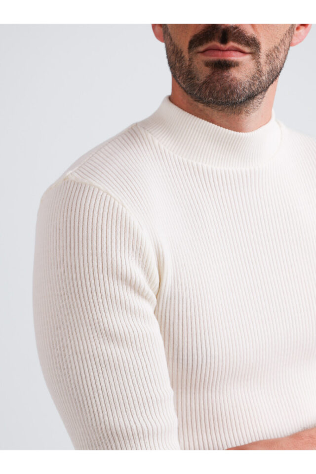 Maison Solfin - Tee-shirt en laine mérinos épais col cheminée Made in France| B.Solfin