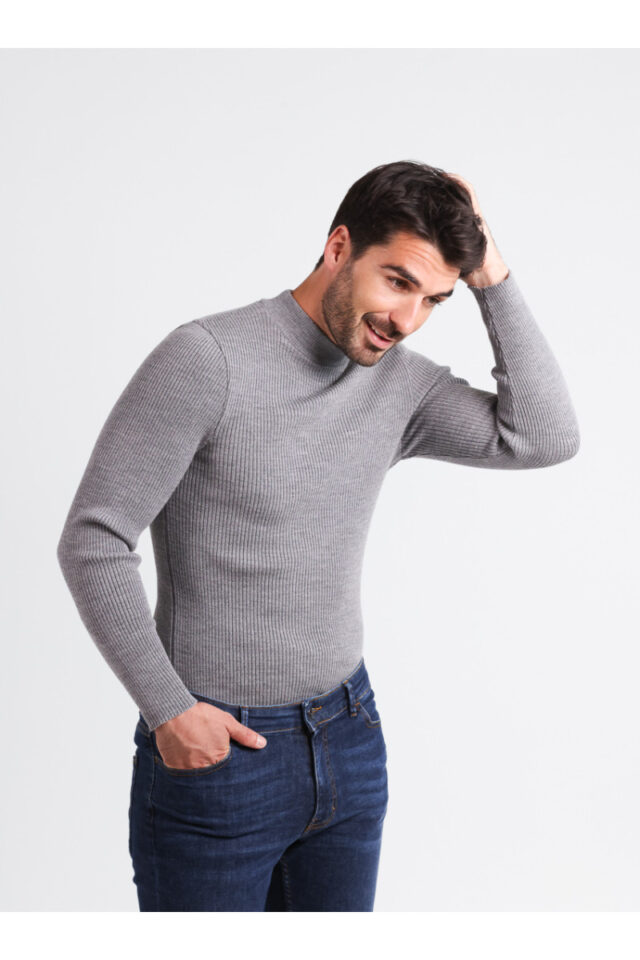 Maison Solfin - Tee-shirt en laine mérinos épais col cheminée Made in France| B.Solfin